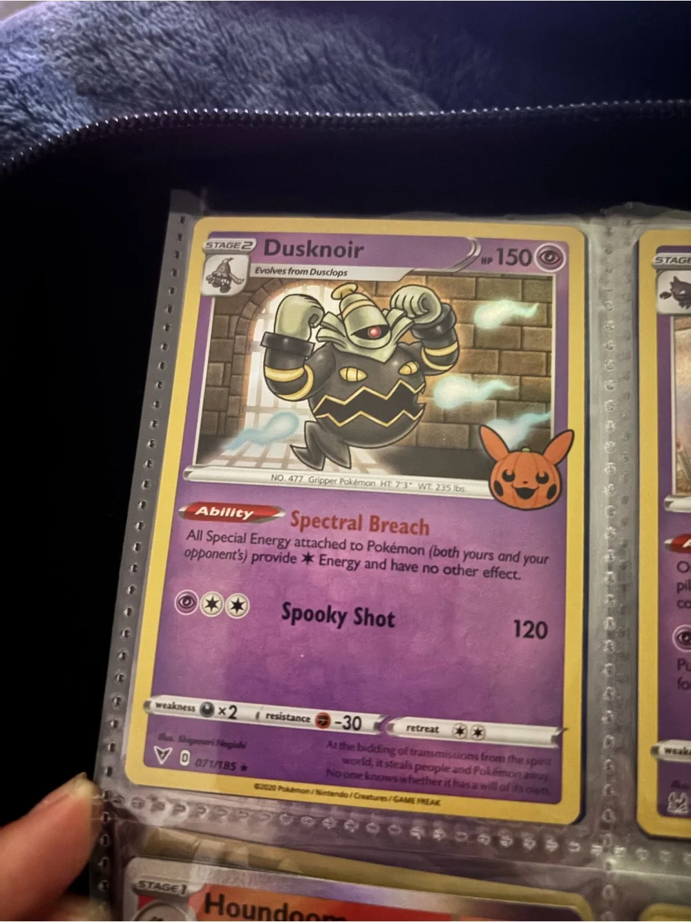 Pokemon Dusknoir Trading Card - Purple, Yellow, Black